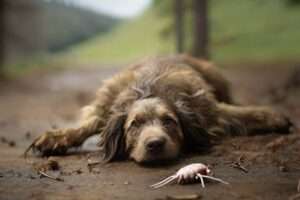 Dead Tick Attached to Dog