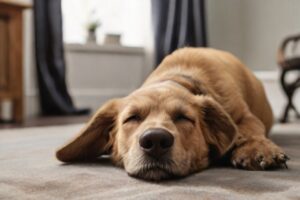 my dog rubs his face on the carpet